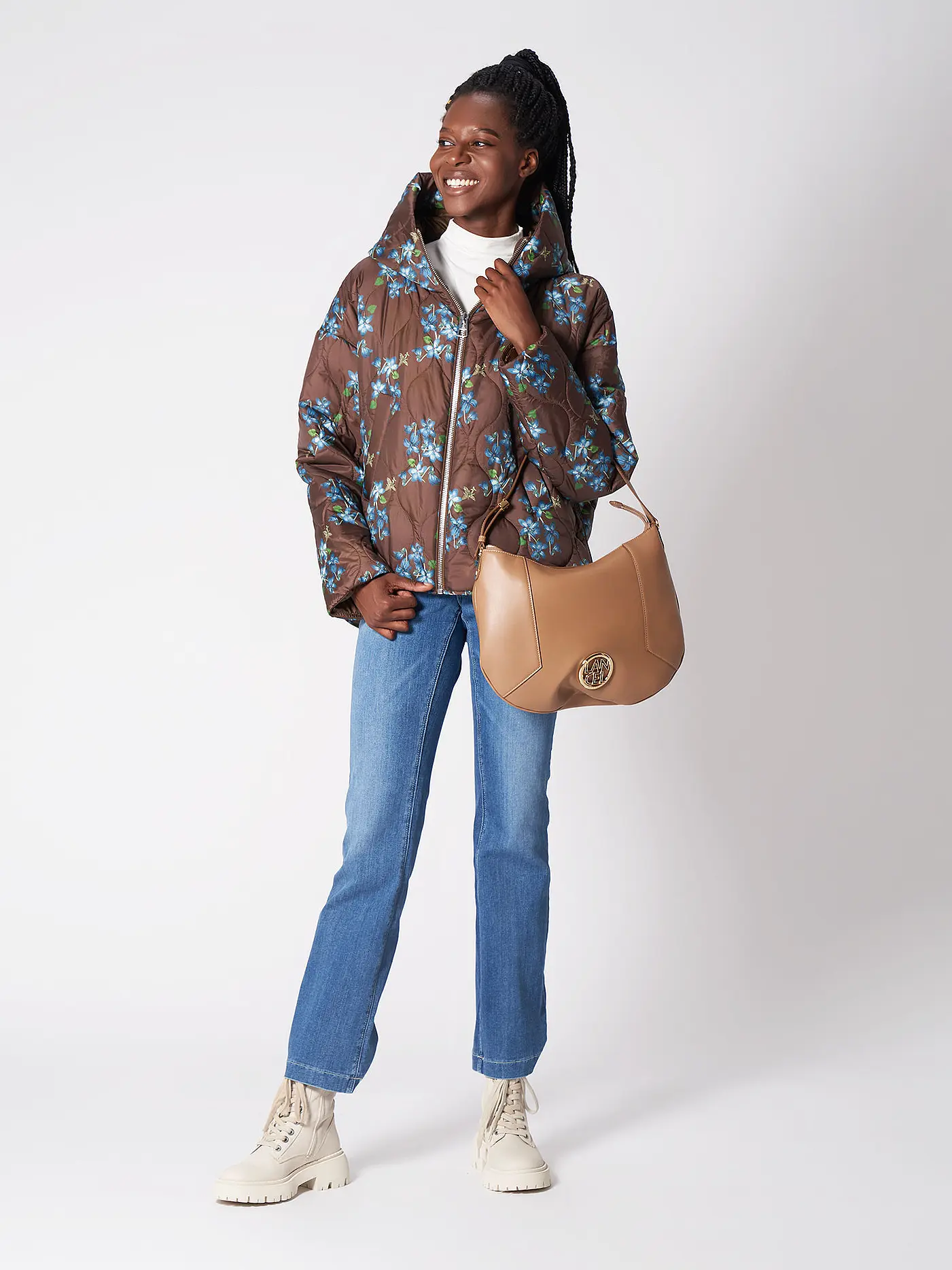 LANCEL | Ledertasche - Hobo Bag ROXANE DE LANCEL | beige